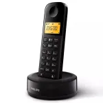 Telefon DECT Philips D1602 negru, handsfree, ecran iluminat, autonomie 16 ore