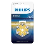 Baterii auditive Philips Zinc Air ZA10, 1.4V, blister 6 bucăți