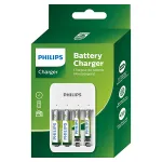 Încărcător baterii Philips USB pentru AA/AAA NiMH, 4 sloturi cu LED