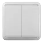 Comutator dublu pe tencuială 10A/250V, alb, pentru două circuite