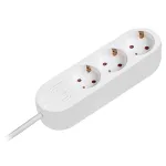 Prelungitor cu 3 prize, cablu 3x1.0 mm², lungime 2 m pentru uz casnic