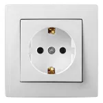 Priză simplă ST cu împământare, montaj sub tencuială 16A/250V, alb