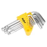 Set 9 chei imbus din oțel crom-vanadiu Rebel, 1.5–10 mm, cu cap rotunjit