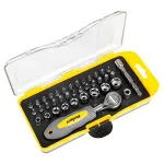 Set biți cu cheie cu clichet Rebel, 38 piese, crom-vanadiu, în cutie