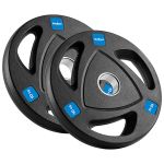 Set 2 discuri greutate 10 kg din fontă cauciucată, 51 mm, Rebel