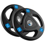 Set 2 discuri greutate 15 kg din fontă cauciucată, 51 mm, Rebel ACTI