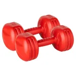 Set 2 gantere compozit 3 kg Rebel Active, acoperire PVC, rosu