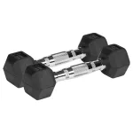 Set gantere hex 2x1 kg din fontă cauciucată, Rebel Active, mâner anti-alunecare