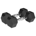 Set gantere hexagonale 2x5 kg din fontă cauciucată Rebel Activ