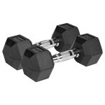 Set gantere hexagonale cauciucate Rebel Activ, 2 x 8 kg, fonta