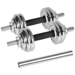 Set gantere reglabile 15 kg cu valiză, Rebel Active pentru antrenament acasă