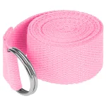 Curea (chinga) pentru yoga Rebel Active 183 cm cu inel D metalic, roz