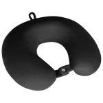 Pernă de călătorie Rebel Active din spumă cu memorie, velur, neagră