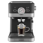 Espressor manual Sencor 20 bar, 1050W, cu comenzi digitale si bagheta abur
