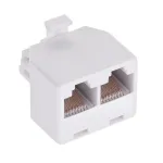 Adaptor RJ45 8P8C tată la 2x RJ45 mamă, splitter rețea, alb