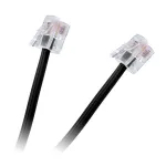 Cablu extensie telefon negru 3 m cu mufe RJ11 pentru telefon fix