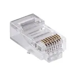 Mufă RJ45 8P8C Cat 6e pentru cablu UTP, conector modular transparent