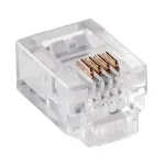 Mufă telefon 6P4C (RJ11) pentru conectare cablu telefonic, transparentă