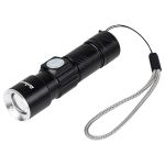 Lanternă LED din aluminiu Rebel 3W, reîncărcabilă 3.7V 350mAh, cu zoom