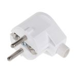 Ștecher Schuko 90° WT-20 alb, cu unghi drept pentru spații înguste