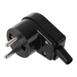 Ștecher Schuko 90° WT-20S negru pentru cablu, compact și sigur