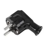 Ștecher Schuko 90° WT-35 negru pentru prize, conectare sigură