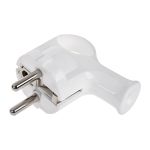 Ștecher Schuko 90° alb WT-40, pentru conectare în spații înguste