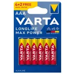 Baterii alcaline AAA Varta Longlife Max Power LR03, set 6 buc