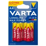 Set baterii alcaline AA Varta Longlife Max Power LR6, 1.5V, 6 bucăți