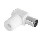 Mufă antenă TV tată la 90° pentru cablu coaxial, conectare ușoară
