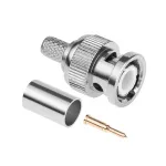 Mufă BNC tată pentru cablu RG6U, pentru sertizare – conectare sigură