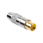 Mufă TV tată metal HQ pentru cablu coaxial, conector antenă durabil