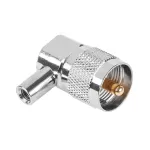 Mufă UHF tată pentru cablu RG58, unghi 90° (conector coaxial)