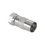 Adaptor TV mamă – F tată din cupru pentru cablu coaxial, conexiune stabilă