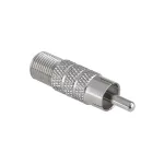 Adaptor RCA tată – F mamă, conector metalic pentru audio/video și coaxial
