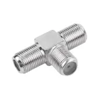 Adaptor T coaxial F mamă la 2x F mamă pentru cablu TV/SAT