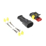 Conector ermetic auto Superseal 1.5 cu 2 pini, set complet cu pini si garnituri