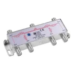Splitter coaxial 6 cai cu Power Pass, 5–2450 MHz pentru TV/SAT