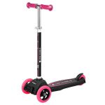 Trotinetă pentru copii Rebel Kids Wheels Rebel, 3 roți, ghidon reglabil, negru-roz