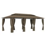Pavilion cu perdele, gri taupe, 600 x 298 x 270 cm, 180 g/m² GartenMobel Dekor