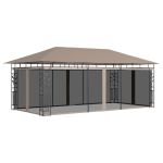 Pavilion cu plasă anti-țânțari, gri taupe, 6x3x2,73 m, 180 g/m² GartenMobel Dekor
