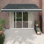 Copertină retractabilă, antracit, 3x2,5 m, textil și aluminiu GartenMobel Dekor