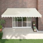 Copertină retractabilă, crem, 4x3 m, textil și aluminiu GartenMobel Dekor