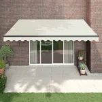 Copertină retractabilă automată, crem, 4x3 m GartenMobel Dekor