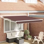 Copertină retractabilă manual, maro, 300x250 cm GartenMobel Dekor