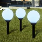 Lămpi de exterior pentru alei LED 3 buc. 20 cm, cu țăruș de sol GartenMobel Dekor