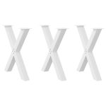 Picioare de masă în formă de X, 3 buc., alb, 70x(72-73) cm, oțel GartenMobel Dekor