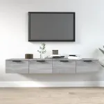 Dulapuri perete, 2 buc., gri sonoma, 68x30x20 cm lemn prelucrat GartenMobel Dekor