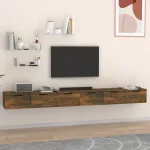 Dulapuri perete 2 buc stejar afumat 102x30x20 cm lemn prelucrat GartenMobel Dekor