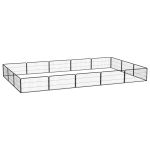 Țarc câini 16 panouri negru 100x50 cm oțel vopsit electrostatic GartenMobel Dekor